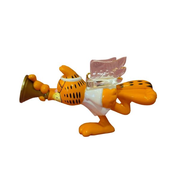 Vintage Hallmark Keepsake Ornament 1995 Garfield Angel With Trumpet - Picture 5 of 6
